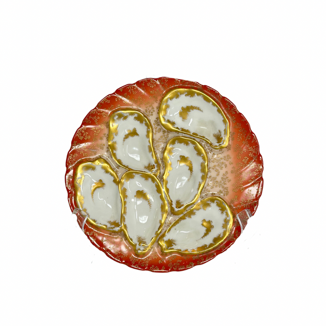 Orange and Gold Oyster Plate