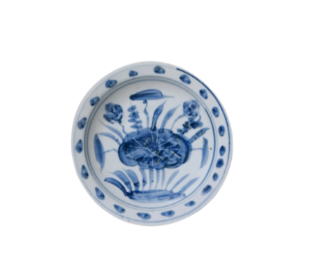 Small Blue and White Lotus Dish