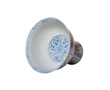 Load image into Gallery viewer, Large Blue and White Porcelain Footed Bowl
