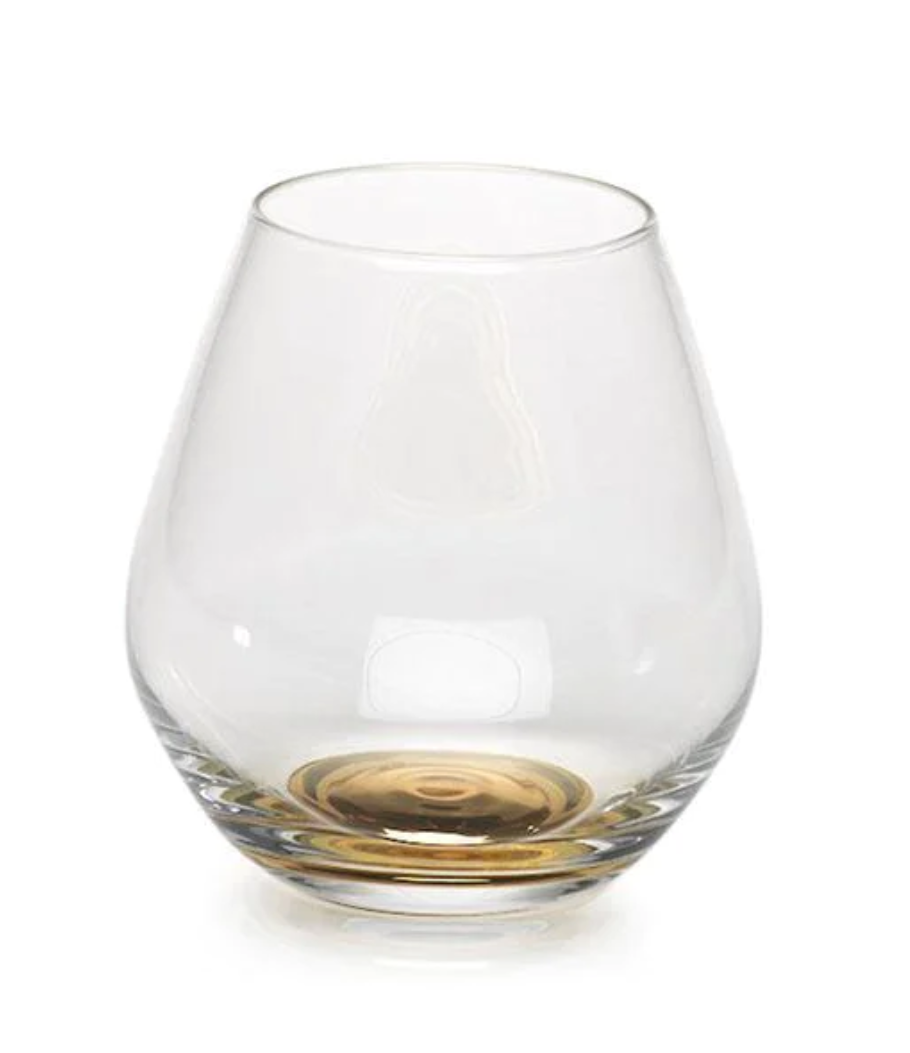 Golden Base Stemless Wine Glass