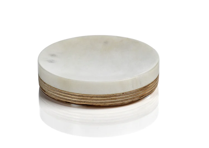 Marble and Balsa Wood Bathroom Soap Dish