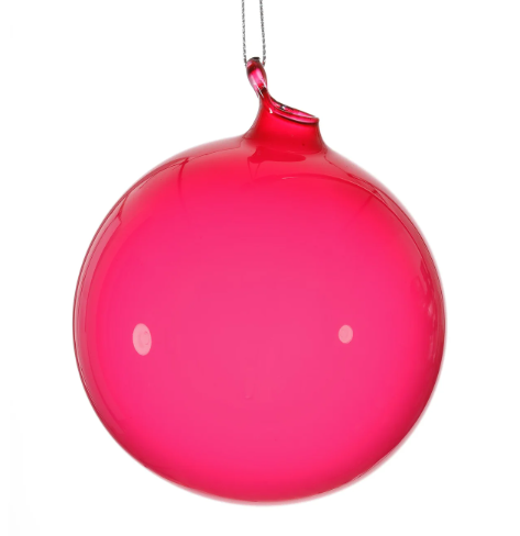 Deep Pink Bubblegum Glass Ornament