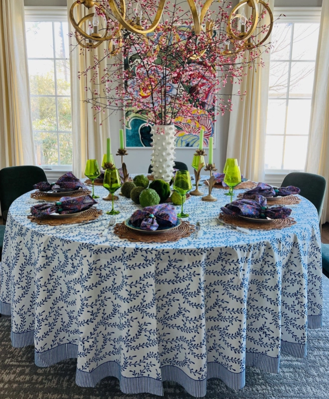 Blue Vines Tablecloth