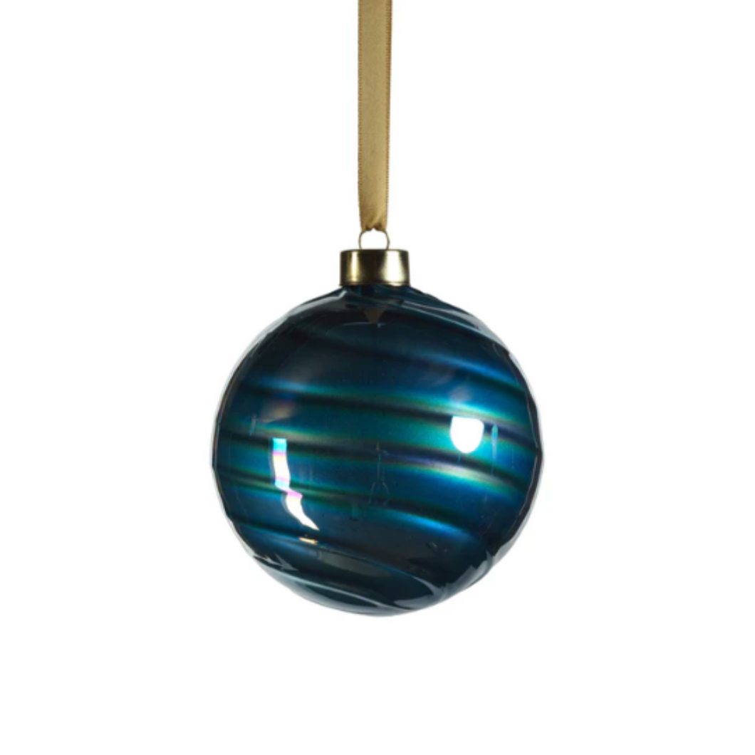 Blue Luster Glass Ornament