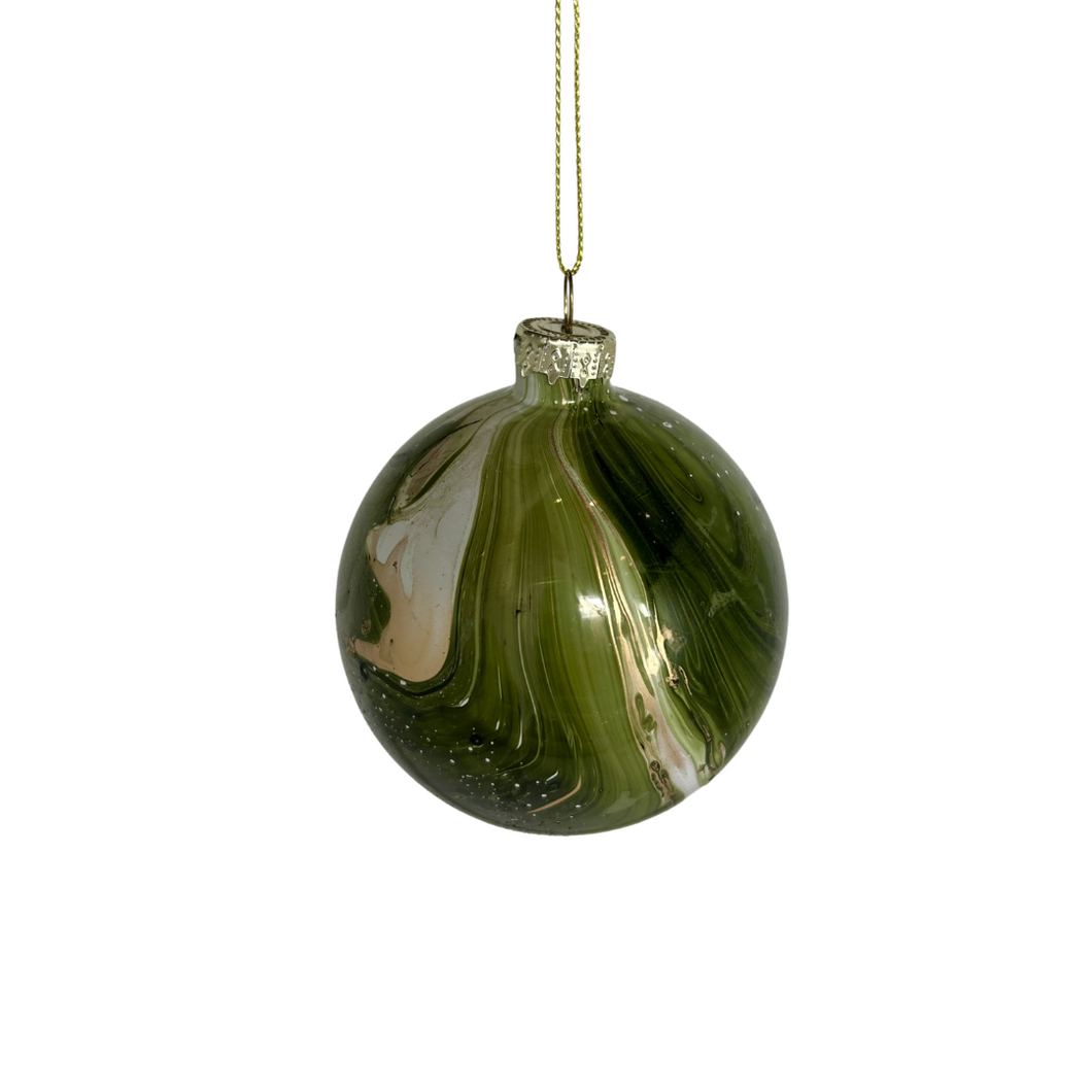 Green Watercolor Luster Ornament