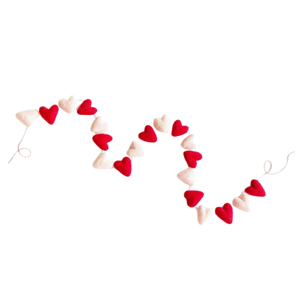 Red and Pink Heart Garland