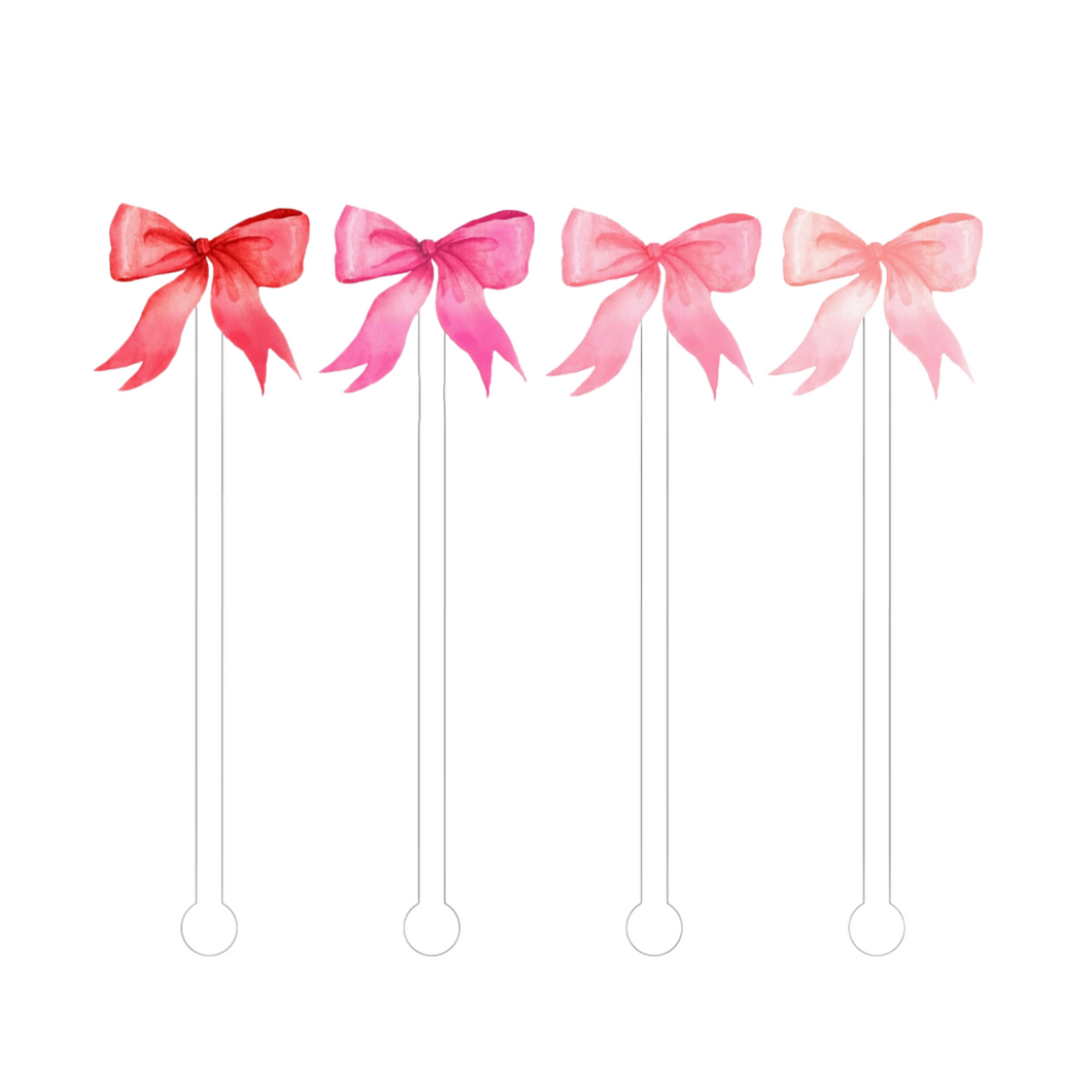 Ombre Pink Bows Stir Sticks