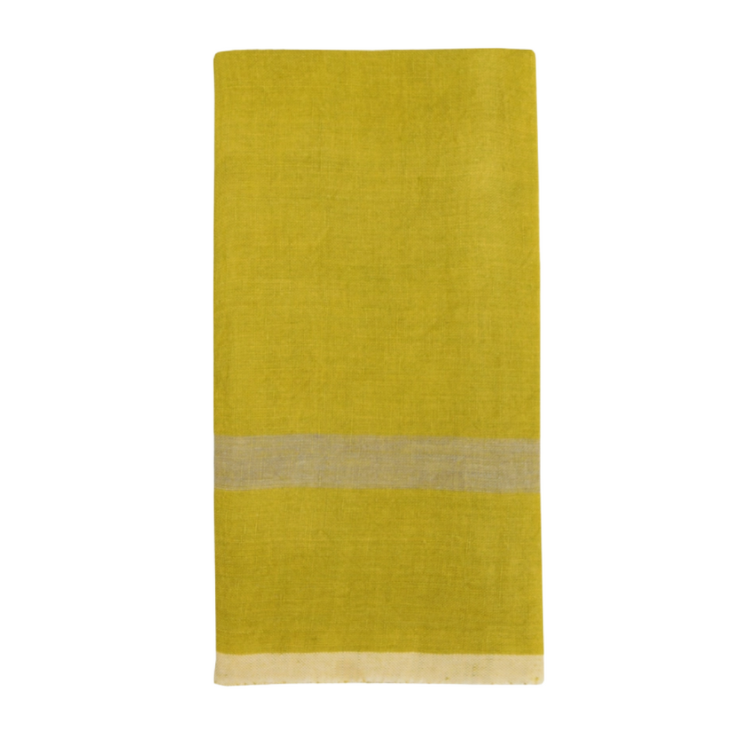 Lime and Grey Linen Kitchen Towels