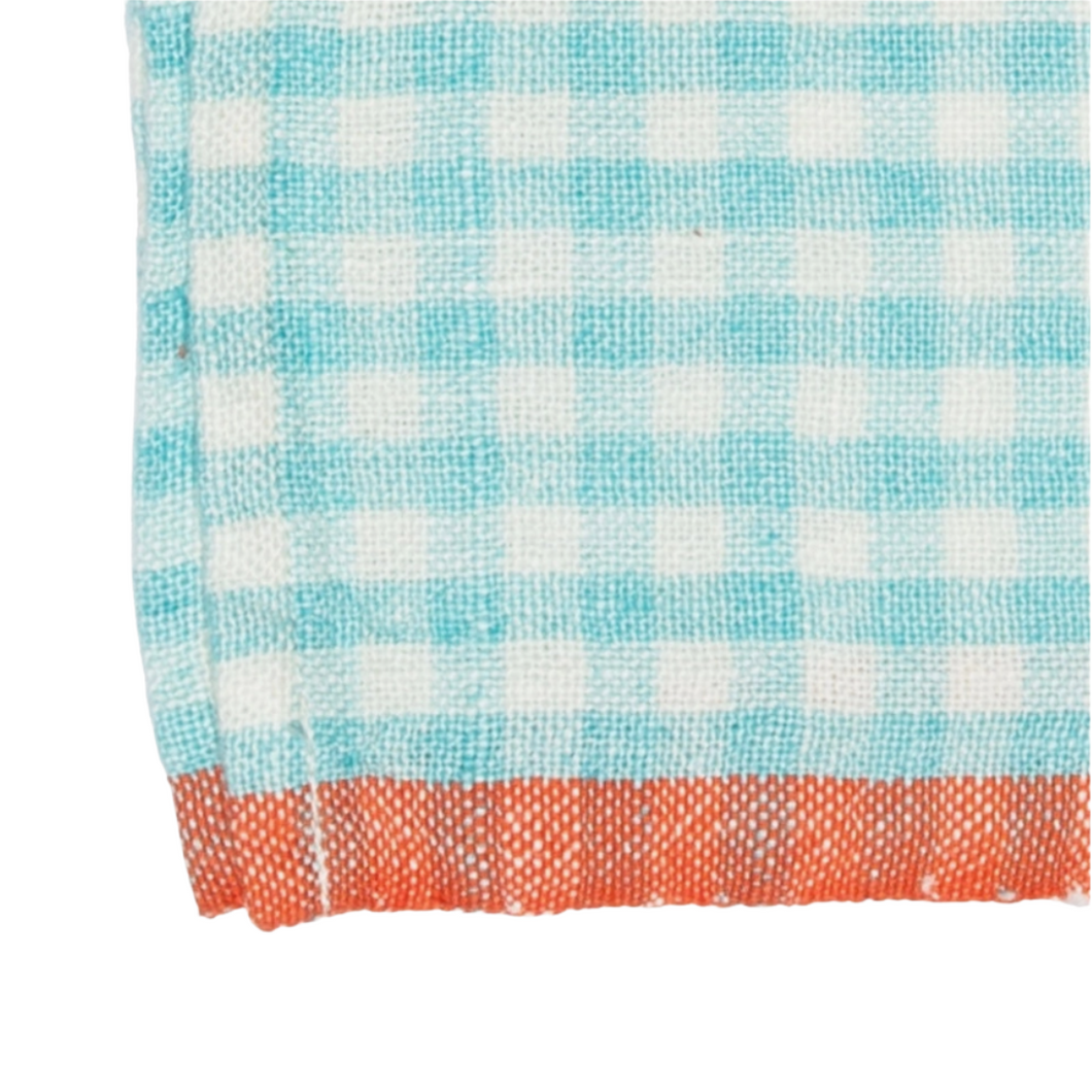 Aqua Gingham Kitchen Towels