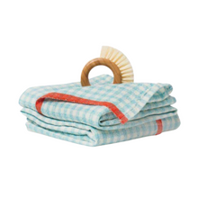 Load image into Gallery viewer, Aqua Gingham Kitchen Towels
