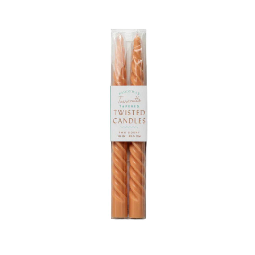 Twisted Taper Candles, Terracotta