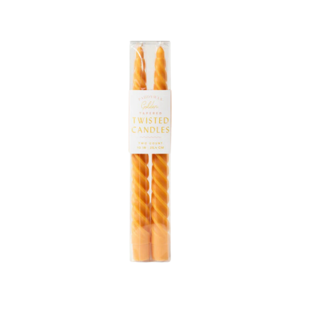 Twister Taper Candles, Gold