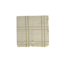 Load image into Gallery viewer, Dark Neutral Check Linen Napkins, Set of 4
