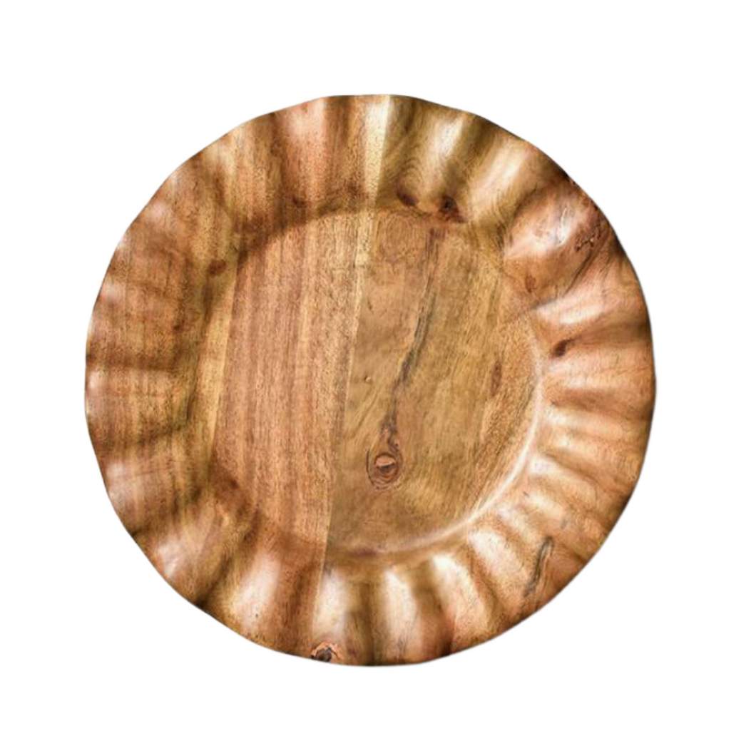 Wood Ruffle Dinnerplate