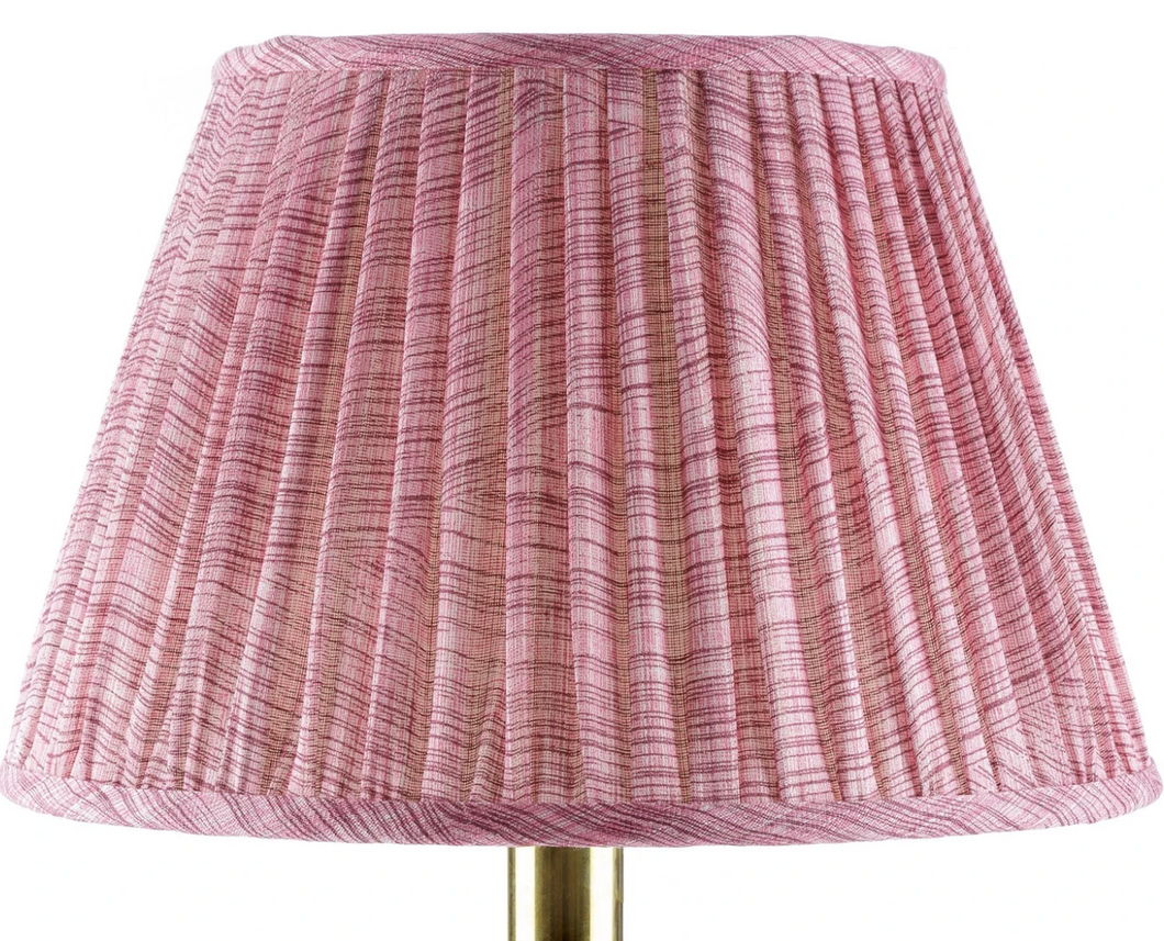 Gathered Pink Wave Linen Shade, Sold Individually